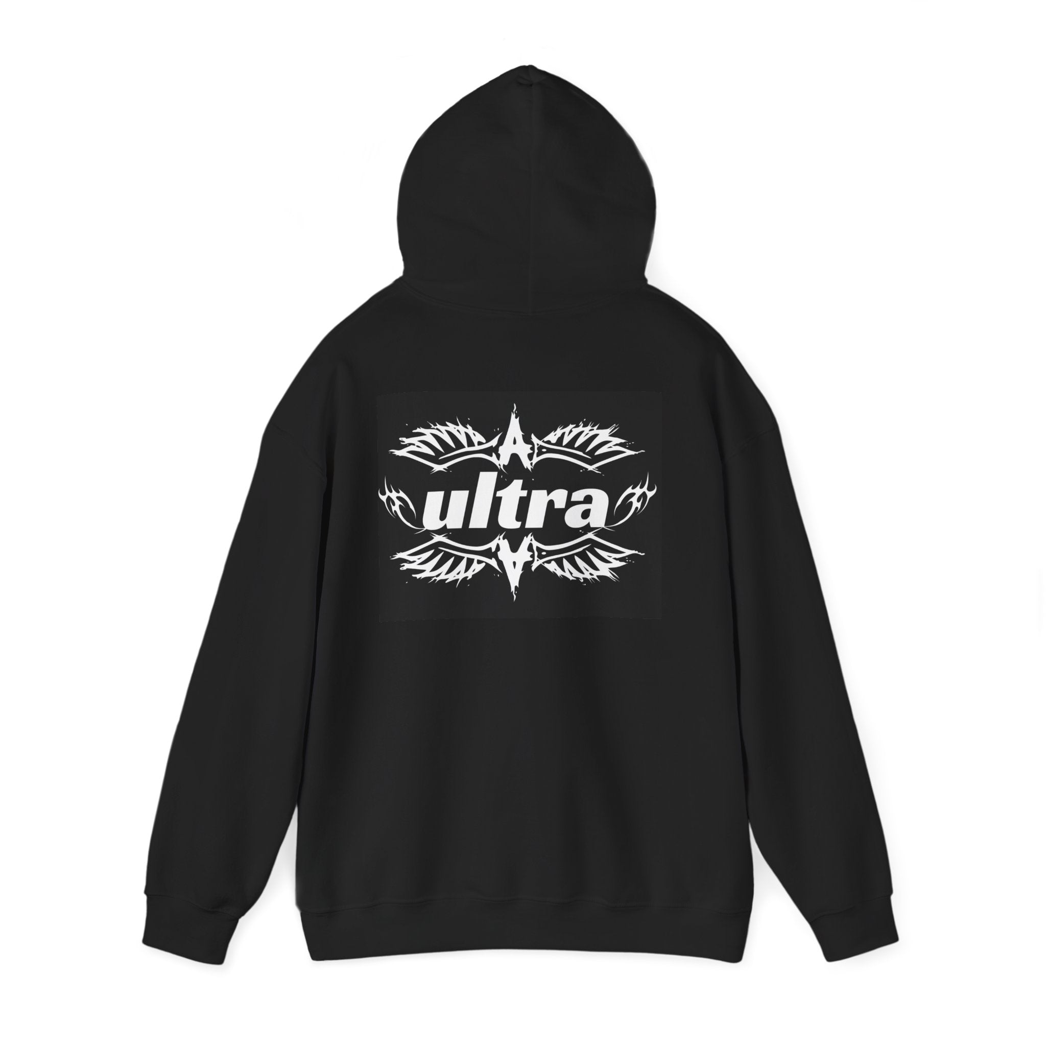 Ultra Logo Hoodie — Graphic Retro Winged Emblem Pullover