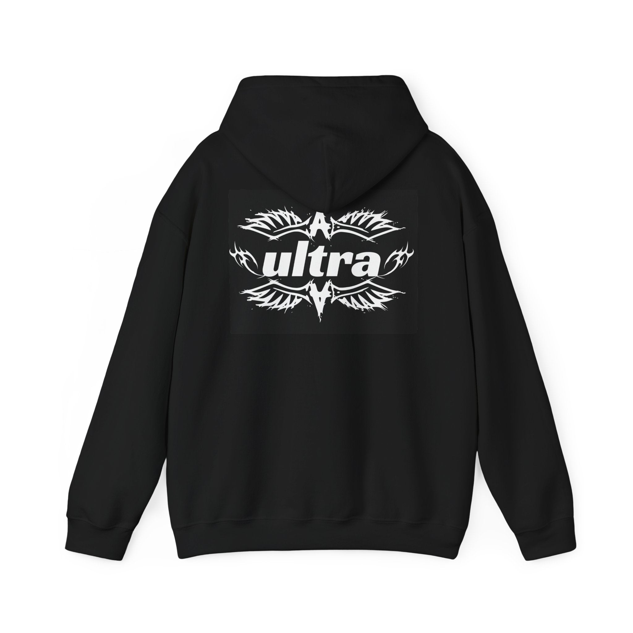 Ultra Logo Hoodie — Graphic Retro Winged Emblem Pullover