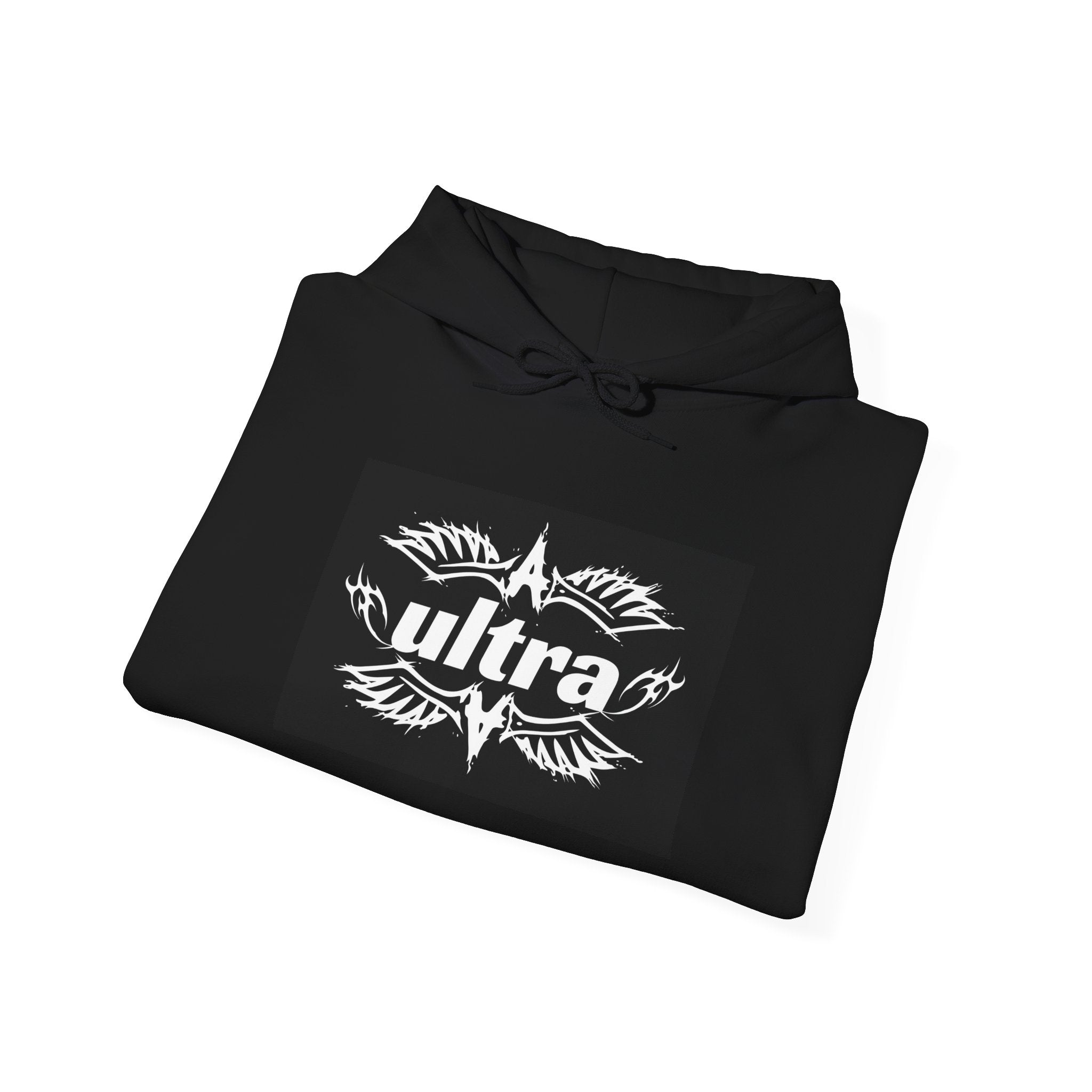 Ultra Logo Hoodie — Graphic Retro Winged Emblem Pullover