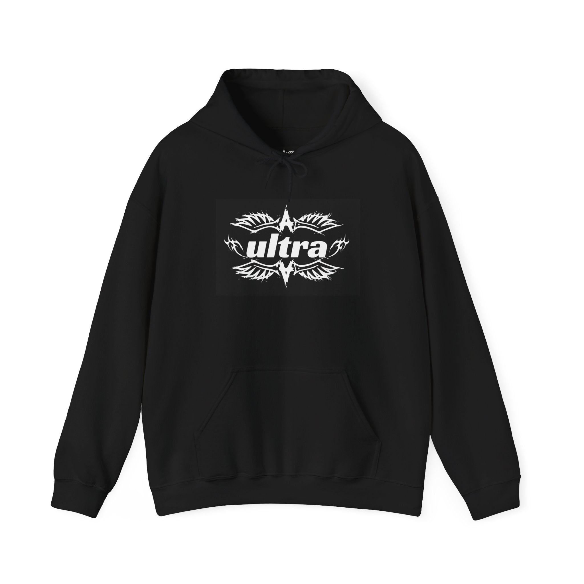 Ultra Logo Hoodie — Graphic Retro Winged Emblem Pullover